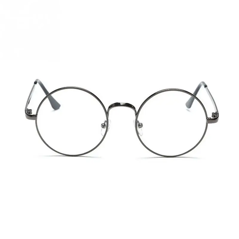 Модные новые круглые мужские и женские очки в стиле ретро, очки с прозрачными линзами, унисекс, ретро очки, очки унисекс - Цвет оправы: gray