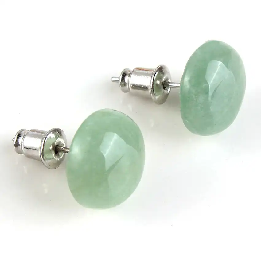 with green semi-precious stone and spiral aventurine pearl unique handmade jewel for women Solid silver earring