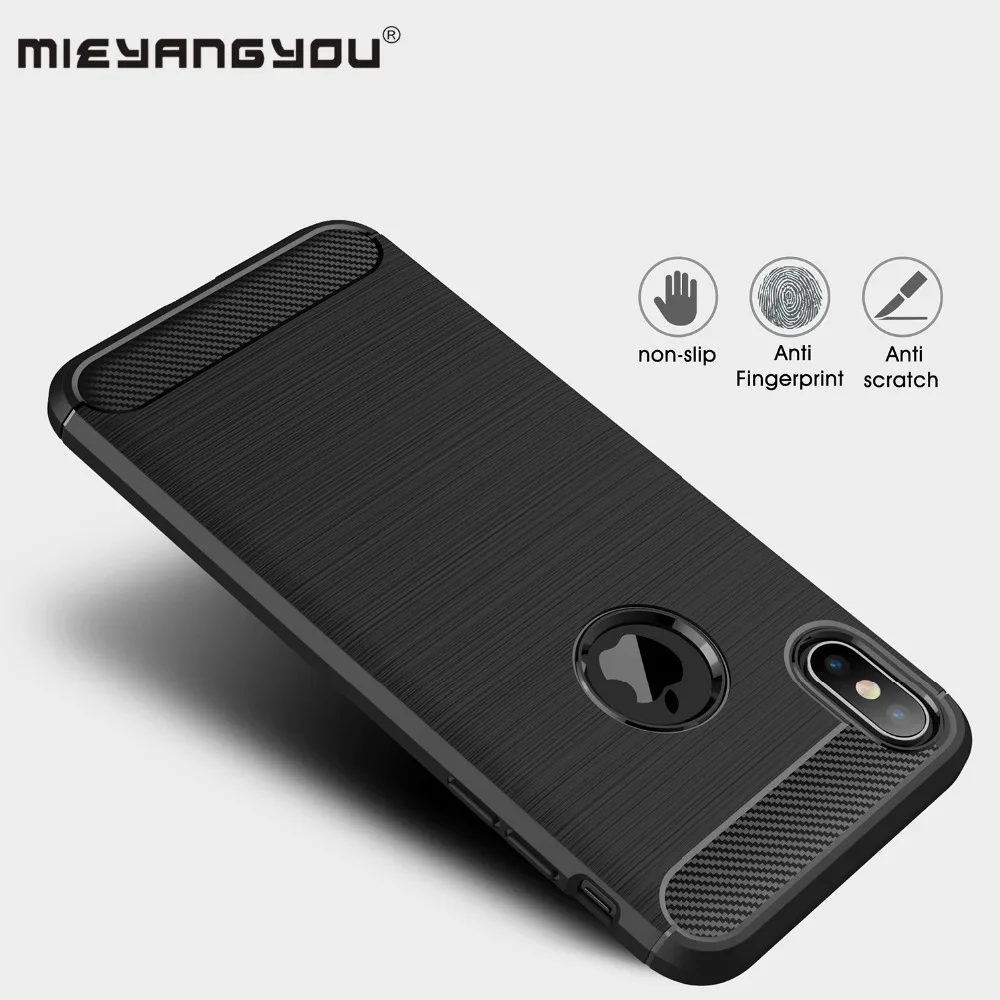 

Carbon Fiber Cases for iphone X 10 on iphone XR XS Max 6 6s 7 8 Plus Soft TPU Case for iphone 5 5S SE Silicone Phone Bag Cover