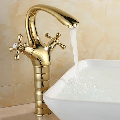 Free shipping gold tap Bathroom Mixer Single handles Single hole