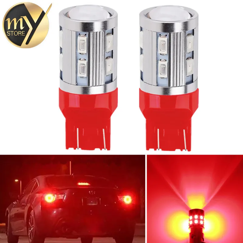 2 шт. 7443 7440 Автомобильные светодиодные лампы 12 SMD 5730 W21/5 Вт 5 Высокая мощность XPE