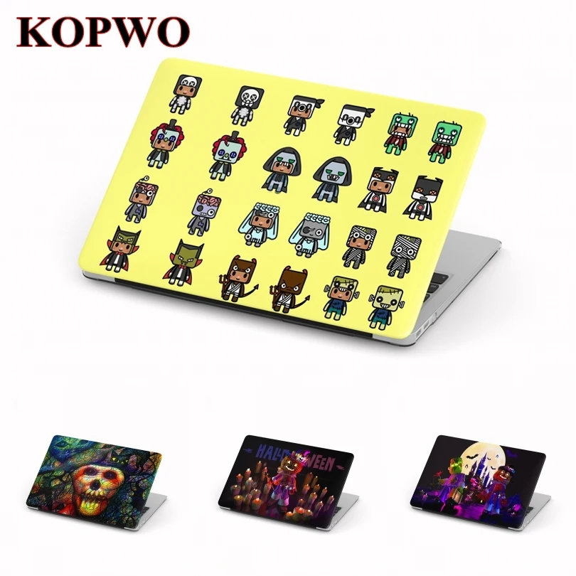 KOPWO Halloween Laptop Protective Hard Case for New Apple Macbook Air Pro 11 12 13.3 15 Inch Retina Transparent Notebook Cover