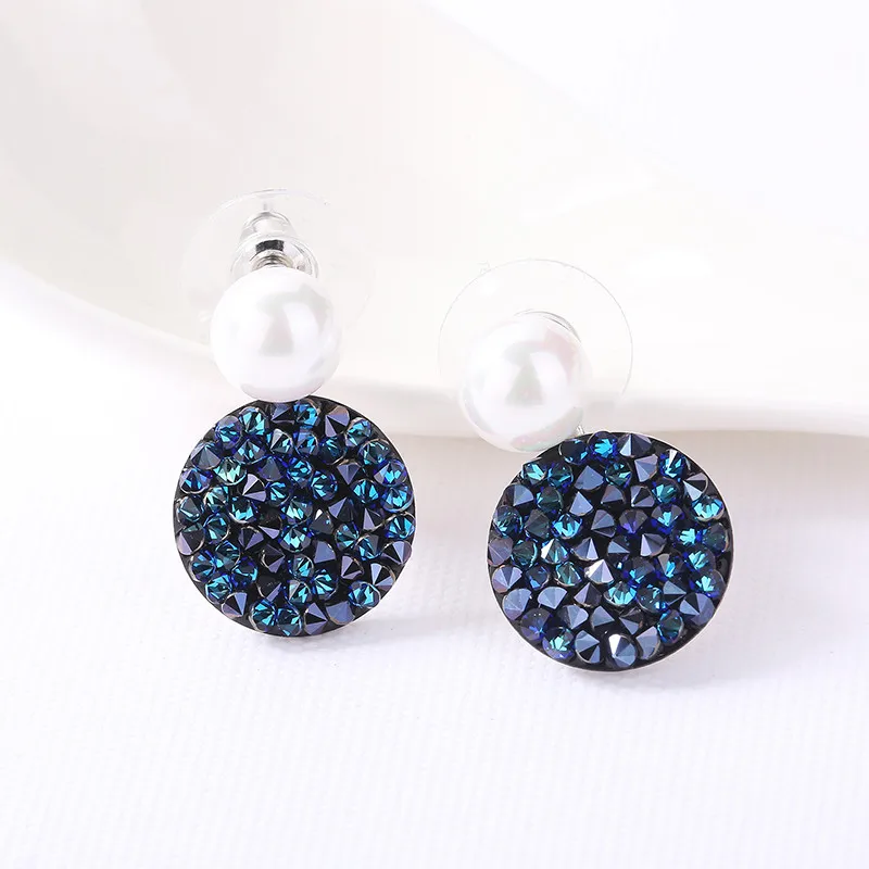 Ms Betti New Unique Design Crystal Pearl Double Sided Earring Drusy For Women Crystals From Austria Wedding Jewelry Mother's Day