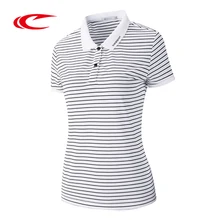 SAIQI Женская Повседневная полосатая рубашка поло корейский тонкий лацкан короткий рукав спортивные топы теннисная футболка-поло 118252