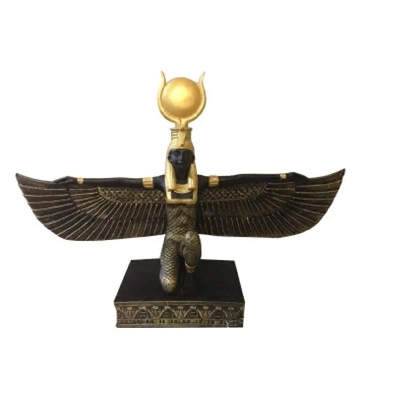 Крыло солнце богиня египетская богиня фигурки статуя Творческий ремесло гостиная украшения G1303