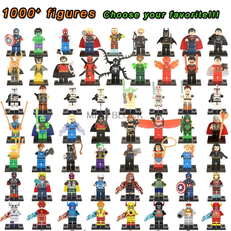 

20/100Pcs Lot Legoingly Super Heroes Star Wars Ninjagoings Friends Harry Potter Figures Random Building Block Wholesale Price