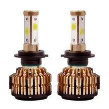 2pcs T4 H4 H7 H11 9005 9006 H13 Car LED Headlights Bulbs 75W 10000LM 4 sides COB Chips Auto LED Headlight Fog Lamp 6500K 12V