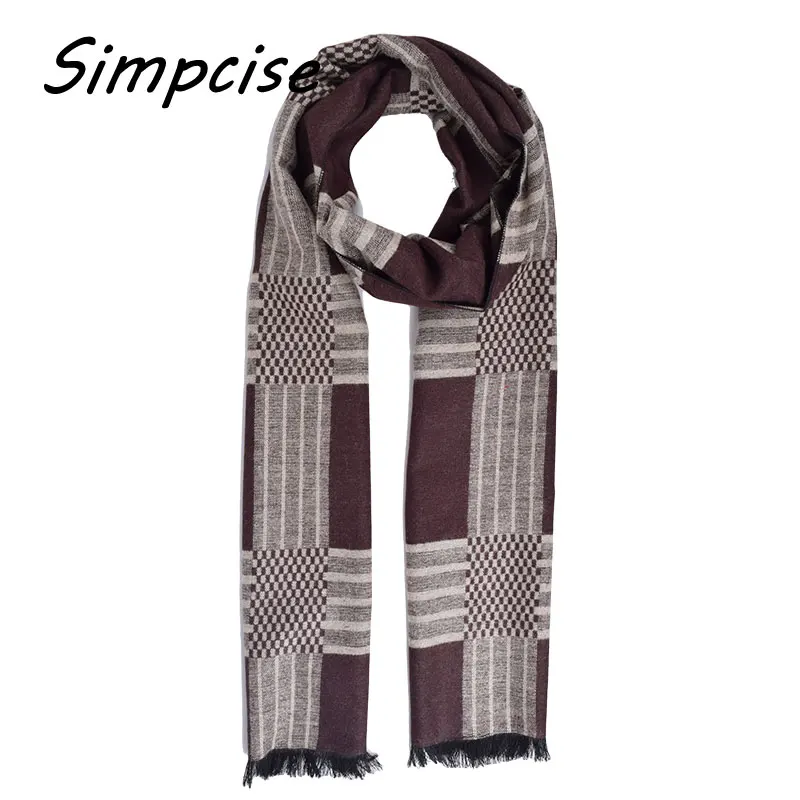 Mens Scarf Winter Fashion Plaid Scarf Brand Warm Scarves Man Luxury Collocation Warp A3A18934 wool scarf mens