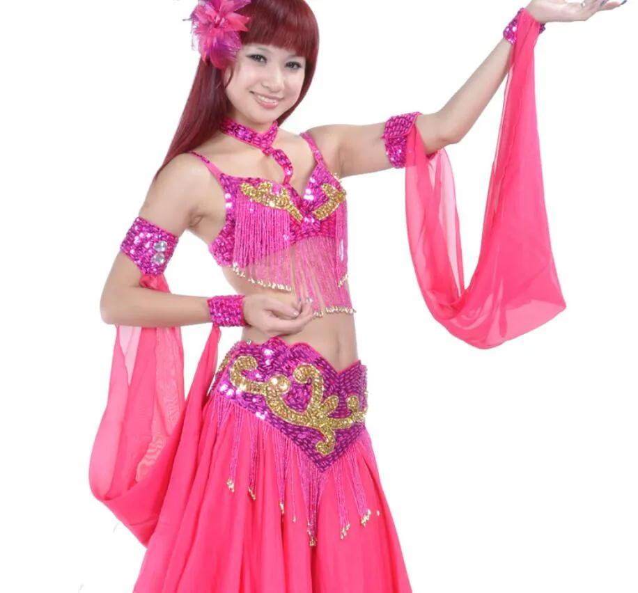 Женский танец живота рукава шифон индийский танцевальный костюм аксессуар 12 Разноцветные в продаже - Цвет: Rose