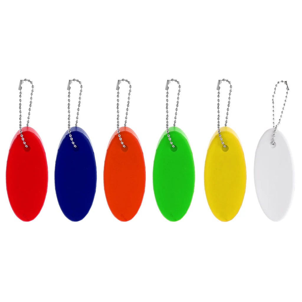 Lightweight Yachting Floating Keychain Key Ring Oval Foam Key Float Buoy for Seaside Swim Surf Fishing Kayak Canoe Pool Sports 