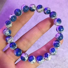 100% Natural K2 Blue Volcanic Blue Best Stone Bracelet Women Men Powerful Crystal Stretch Round Bead Bracelet 9mm 10m 11mm AAAAA 14mm precious natural blue kyanite gems stone cat eye big round crystal beads jewelry powerful stretch men bracelet