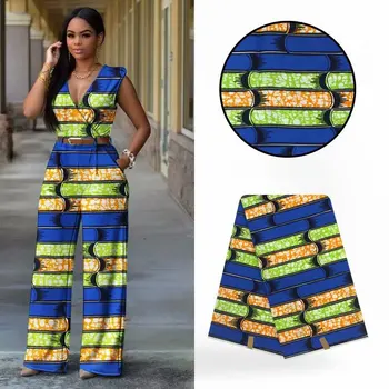 

6Yards/lot Most popular african wax big blue lattice printed design batik wax fabric for clothes VH163-4