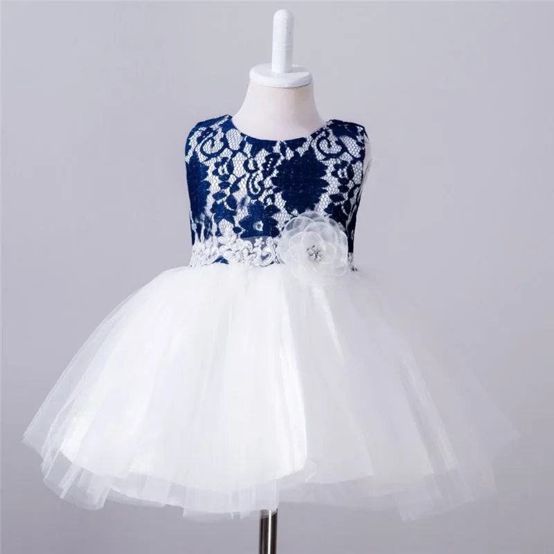 Infant Baby Mesh Christening Princess Flower Girls Dress Wedding Baptism Outfit
