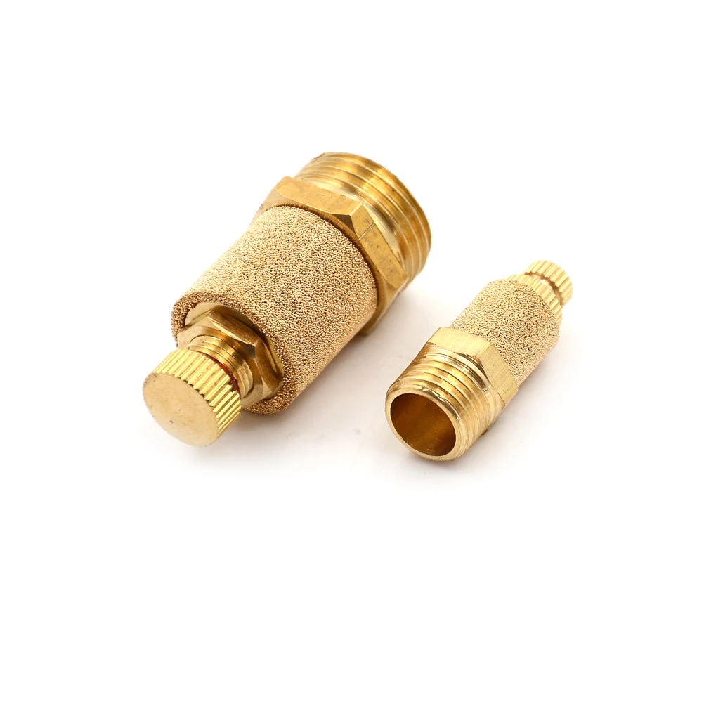 1//4 PT sintered bronze exhaust silencer with flat brass body 10 pieces