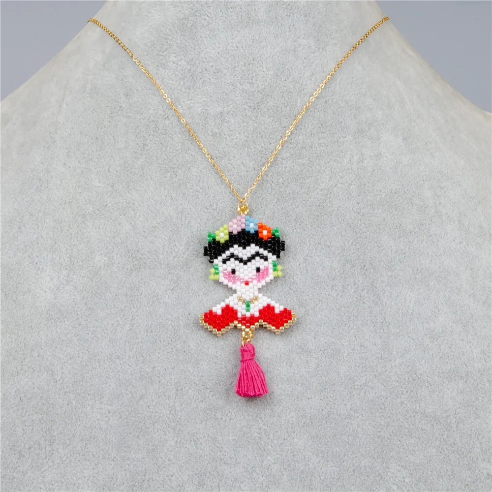 

Shinus Wholesale 10pcs/lot MIYUKI Frida Necklace Women Diy Beading Choker Summer Jewelry Etsyhandmade Woven Necklace Beautiful