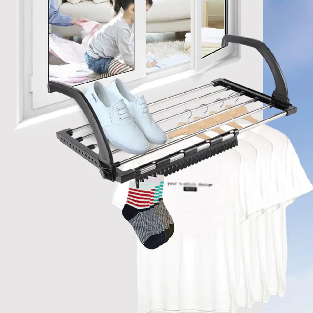 Multifunctional Adjustable Folding Balcony Drying Shoe Rack Clothes Outdoor Storage for Underwear Shoes Socks | Дом и сад