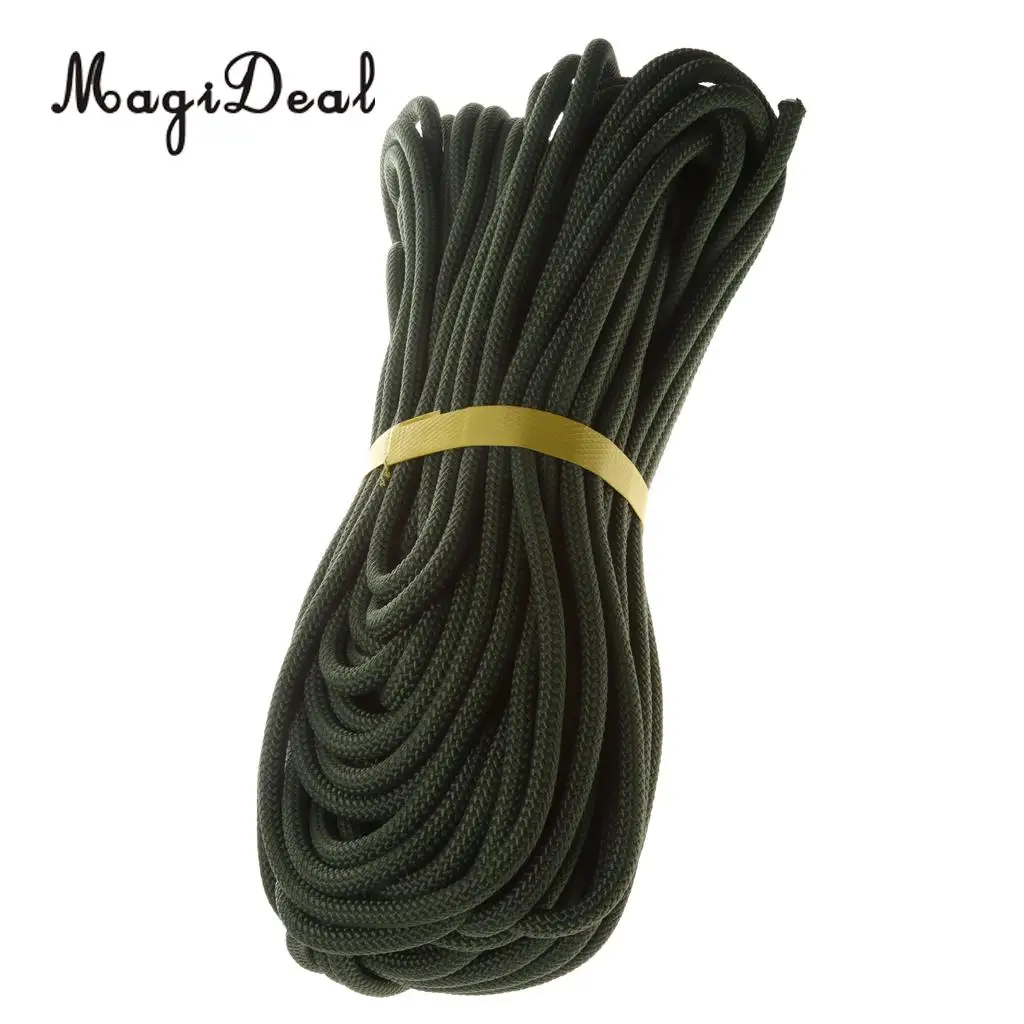 MagiDeal 8 mm Climbing Safety Rescue Sling Rappelling Rope Auxiliary Cord 40m Army Green for Expeditions Rock Climbing Caving