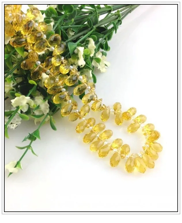 Free Shipping Pendants Crystal Beads Wholesale 100Pcs 6*12MM Yellow Teardrop For Jewelry Making Bracelet DIY | Украшения и