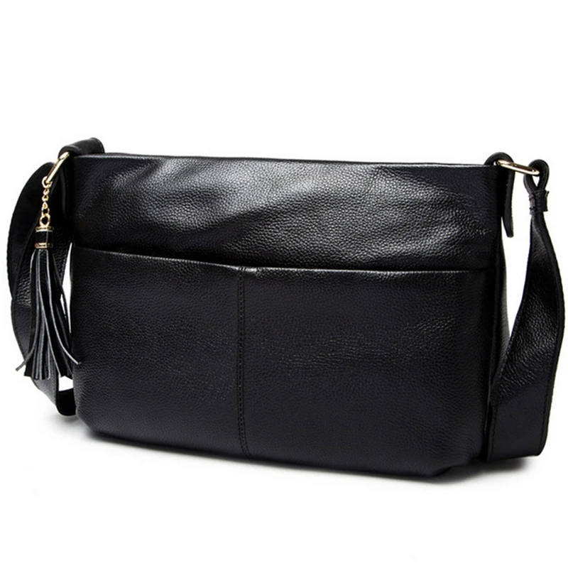 

Top Quality Genuine Leather Ladies Shoulder Messenger Bag Simple Design Women Crossbody Pouch for Travel Shopping