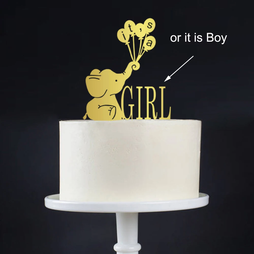 Cute Its A GirlBoy Cake Topper, Elephant Baby Shower, Elephant Cake Topper, It's a Boy cake topper , Baby Sprinkle Decor, Gender Reveal To4