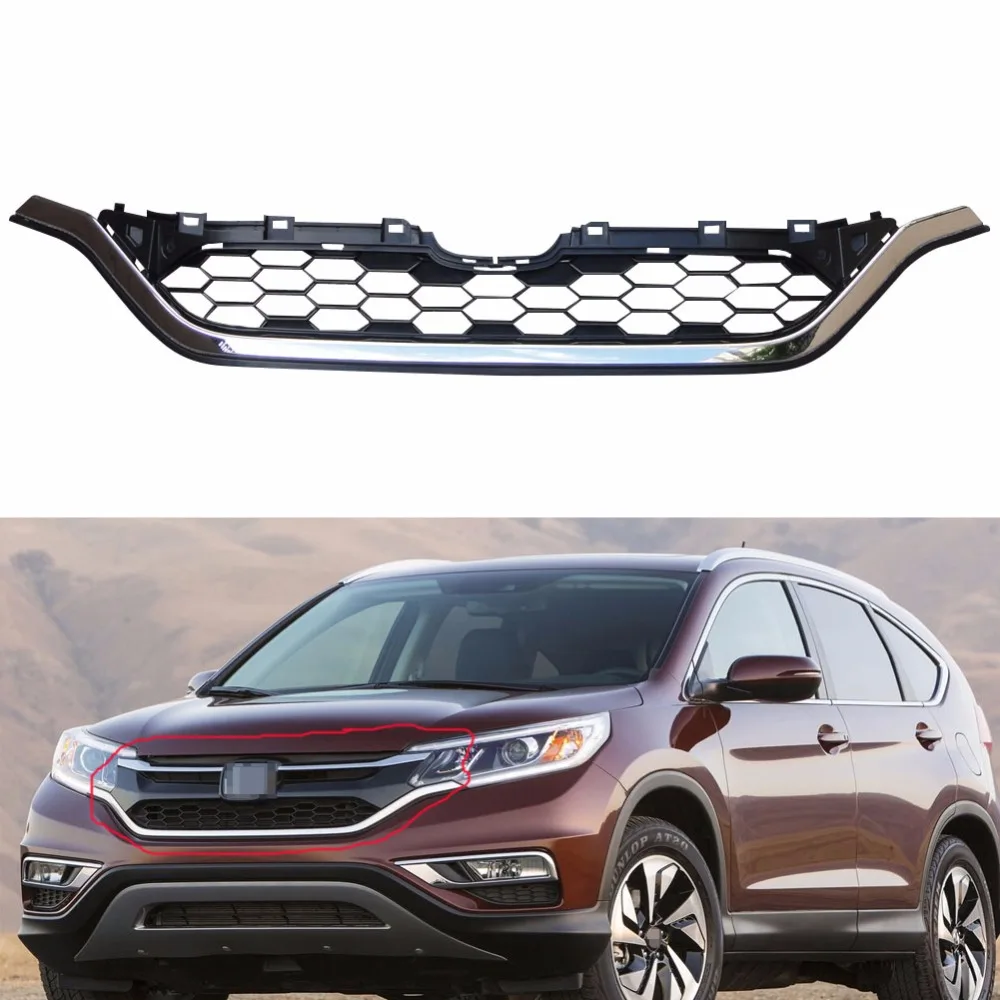 

1Pcs Front Chrome Middle Grille Grill Mesh New For Honda CRV CR-V 2015 2016