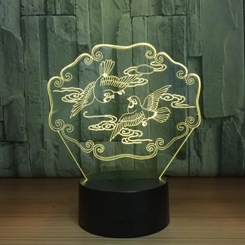 

Mandarin Ducks 3D LED Illusion Night Light Animal USB Table Lamp Colorful Hologram Lamp for Wedding Party Decor Lovers Gift