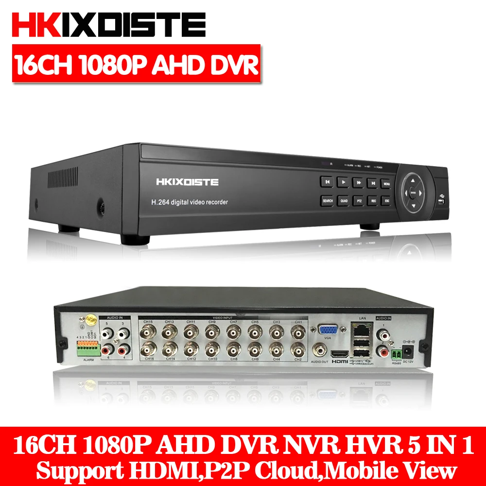 HKIXDISTE 16CH AHD DVR 1080P 2MP CCTV рекордер камера Onvif сеть 8 каналов IP NVR 6CH аудио вход