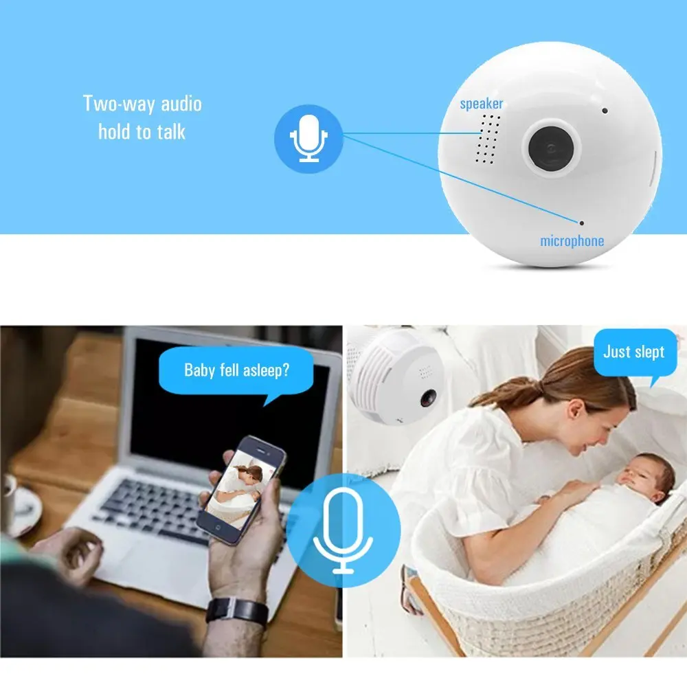 Telecamera di sicurezza 1080P HD video Lampadina Senza Fili di Sicurezza Domestica di Sorveglianza