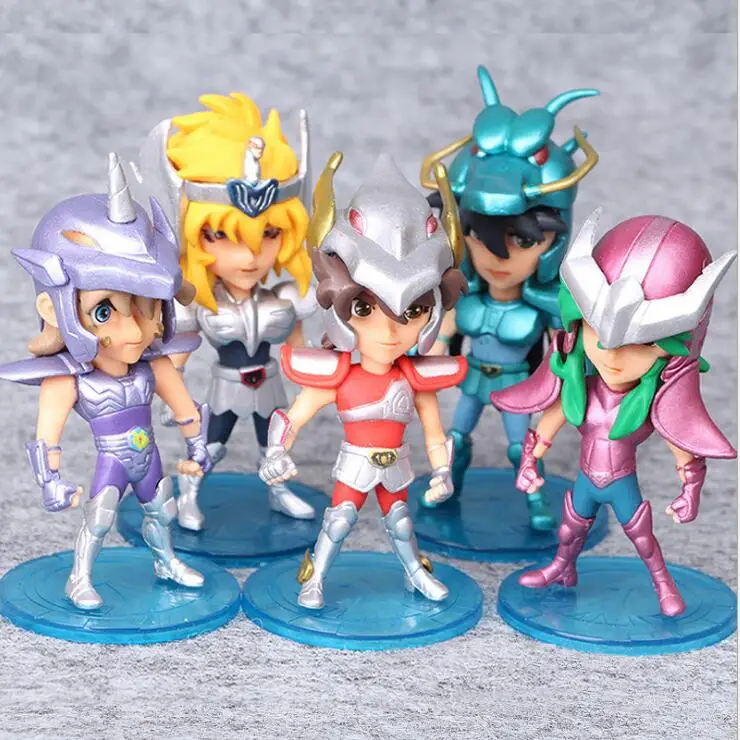 

5pcs/set Japan Anime Gold Saint Seiya knights of the zodiac PVC Action Figure Collectible Model Toy
