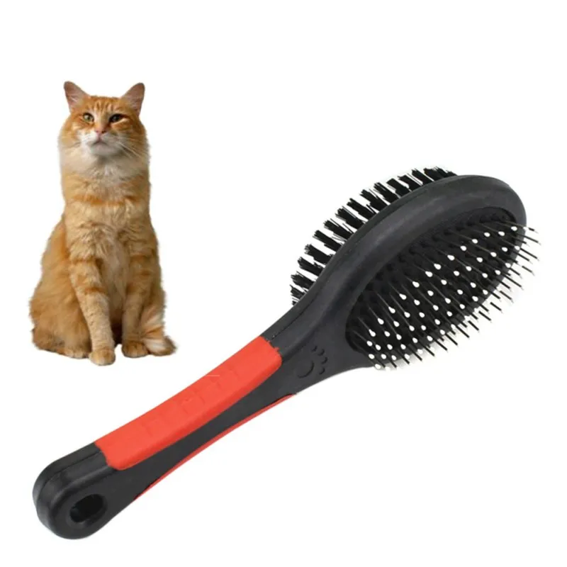 

2019 New Pet Cat Dog Hair Shedding Double-sided Grooming Brush Tool For Long & Short Hair
