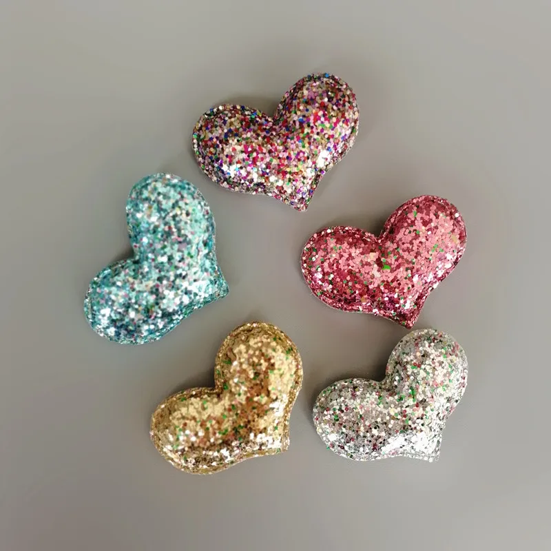 

1PCS Resale Fashion Multicolor Glitter Leather Kids Hair Clip Heart Shape Girls Hairpin Summer Style Hair Headwear Barrettes