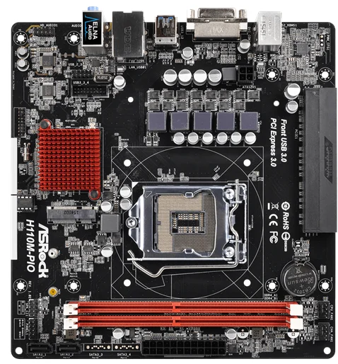 ASRock H110M-PIO одна машина Промышленный контроль сторона вставной видеокарты материнская плата uDTX