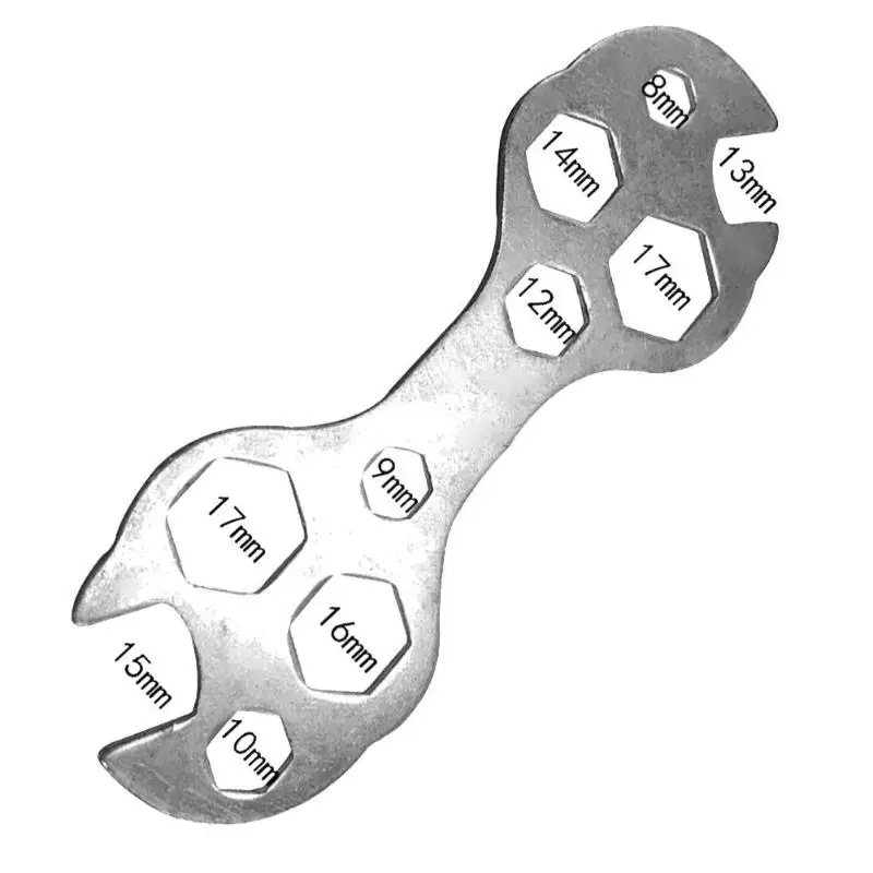 Мультитул портативный ключ 8-17 мм шестигранный гаечный ключ ремонт велосипедов ручные инструменты многофункциональный ключ Плоский гаечный ключ