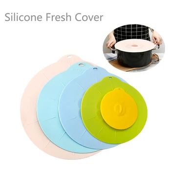 

Lid For The Pan Silicone Lid Spill Stopper Cover For Pot Kitchen Accessories Cooking Tools Flower Cookware Kitchen Gadgets