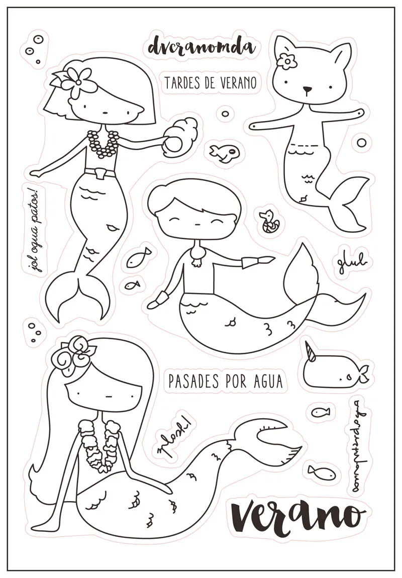 

Spanish mermaid Transparent Clear Stamps / Silicone stamp Seals for DIY scrapbooking photo album/Card Making