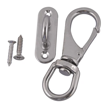 

M5 Ceiling Hook Hammock Swing Hook Multi-use Swivel Eye Snap Hook 1# with Self-tapping Screws for Swing Chair Hammock Hanging
