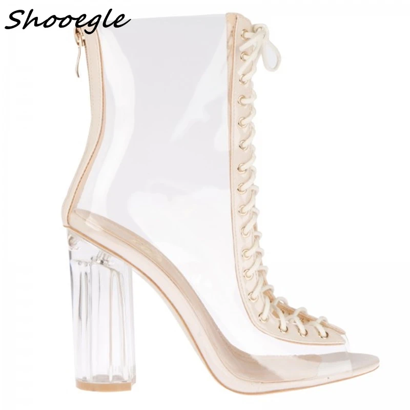 closed toe perspex heels