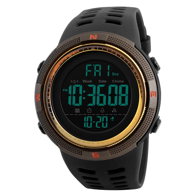 Skmei Luxury Brand Mens Sports Watches Dive 50m Digital LED Military Watch Men Fashion Casual Electronics Wristwatches Relojes -