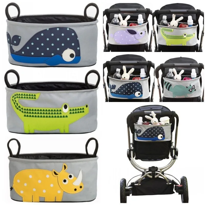 

Animal printed Cartoon baby cart hanging bags short travel Baby carriage waterproof canvas bag packing organizer