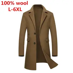100% новое 2018 шерстяное пальто мужское осень-зима деловое повседневное однобортное длинное пальто Брендовое Мужское пальто в английском
