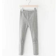 Корейские леггинсы для девочек; хлопковые брюки; милые детские брюки с рисунком; весенние Повседневные детские леггинсы с резиновым поясом; брюки