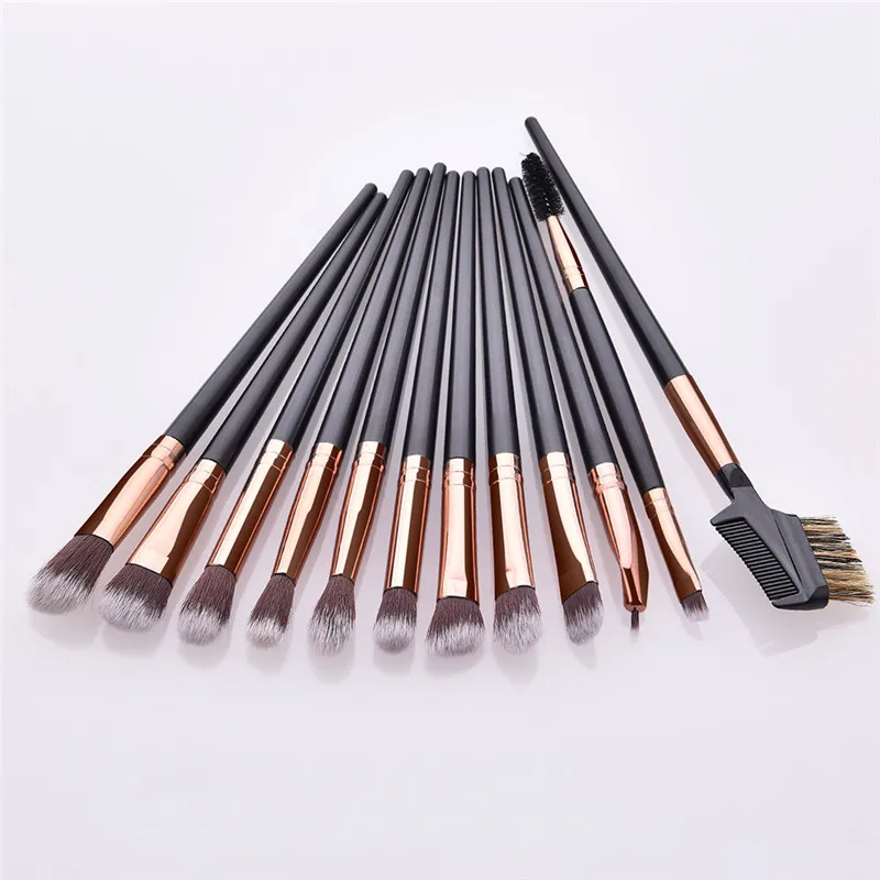 

12 pcs/lot Makeup brushes set professional Makeup Brushes Set Eye Shadow Blending Eyeliner Eyelash Eyebrow Brush For Makeup Tool