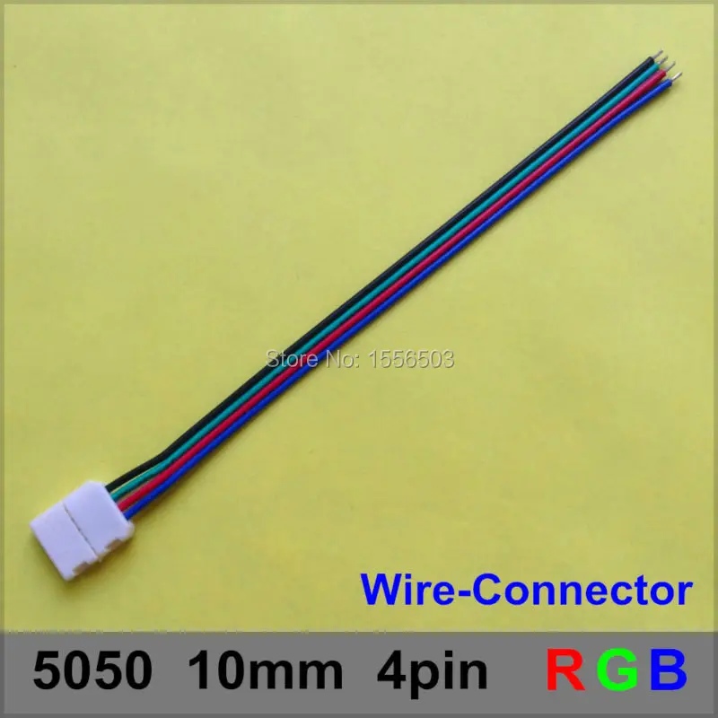 

300 Pcs/lot 5050 LED Strip No Soldering RGB Connectors With One Head Connector 10mm 4pin For 5050 4 pin LED RGB Strip