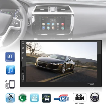 

7 Inch QUAD Core 2Din Bluetooth Car FM Radio Stereo Player 1024x600 Digital Touch Screen GPS Navigation Support Mirror Link Wifi
