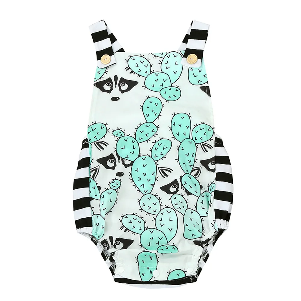 

Newborn Infant Baby Girl Floral Striped Bodysuit Jumpsuit Sunsuit Outfits Clothes Sleeveless Cool Baby Bodysuits Fashion Summer