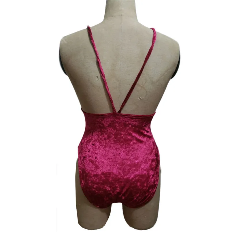 New Summer Women Sexy Velvet Camisole Solid Jumpsuit Backless Playsuit Bodysuits Lady Elegant Fashion  Playsuit Jumpsuit #4R07  (16)