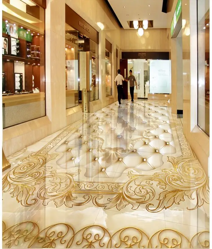 European Style Rose Marble Parquet Floor pvc floor wallpaper bathroom
waterproof wallpaper HomeDecoration