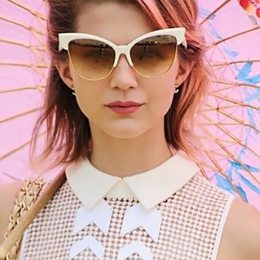 MOLGIRL Sex Cat Eye Sunglasses Women Female Big Frame Sunglasses Famous Brand Designer Glasses