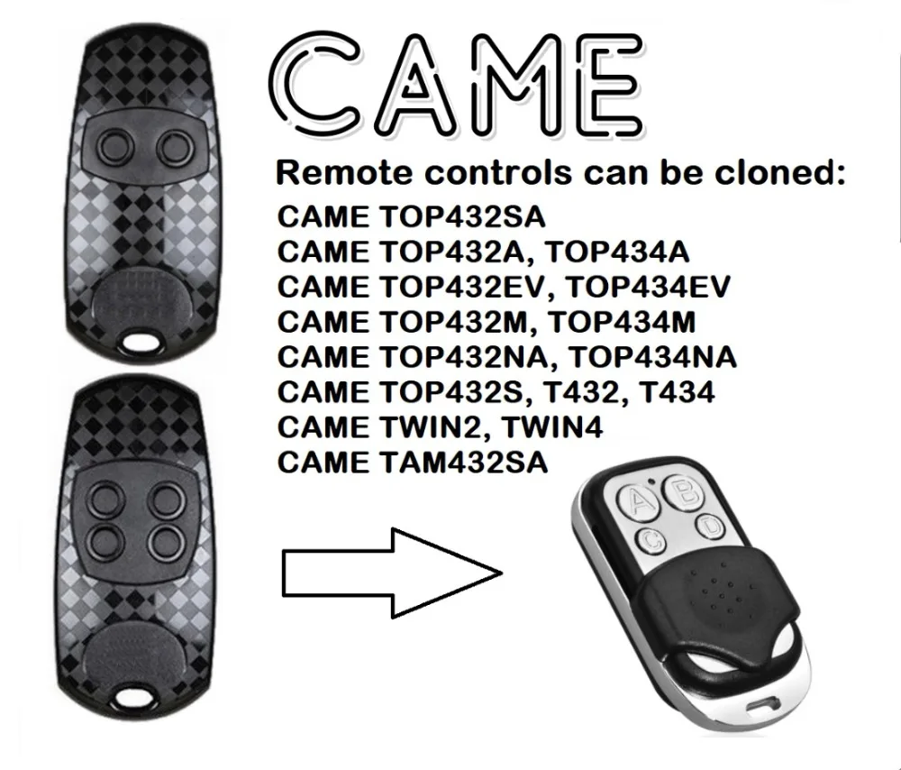 

CAME TOP432EV, TOP434EV Universal Remote Control Duplicator 2-Channel 433.92MHz