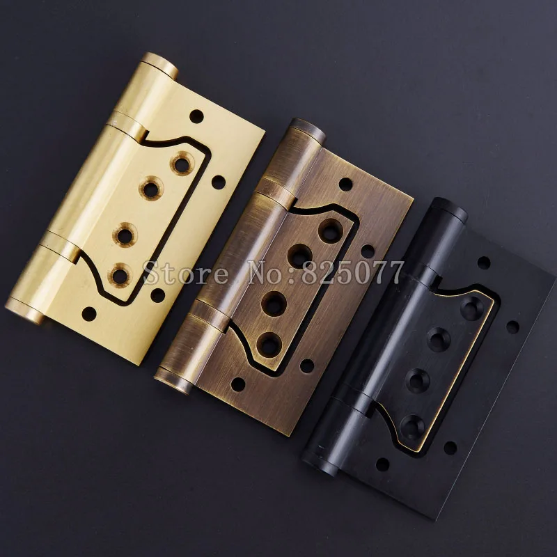 Free Shipping 2PCS Thickened Copper Wooden Door Hinges 4Inch 3.5mm Mute